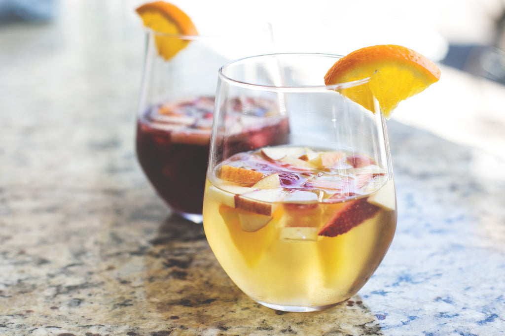 Solstice Stemless Wine Glass — Set of 6 in use